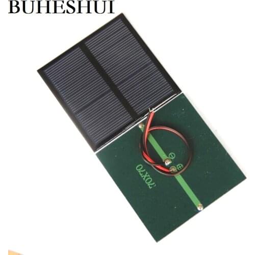 BUHESHUI 0.7W 1.5V Mini Solar Panel Polycrystalline Solar Cell DIY Solar Toy Panel 70*70MM+Cable/Wire Study 10pcs Free Shipping