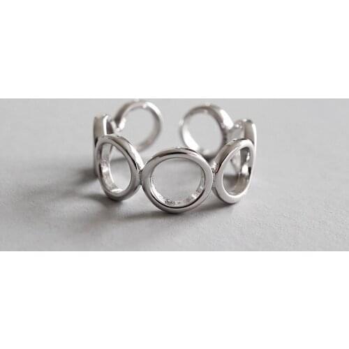 7.7mm Minimalism 100% Authentic 925 Sterling Silver Fine Jewelry Holow Open Circle Long Wider Ring Knuckle Midi J78 wHOLESALE