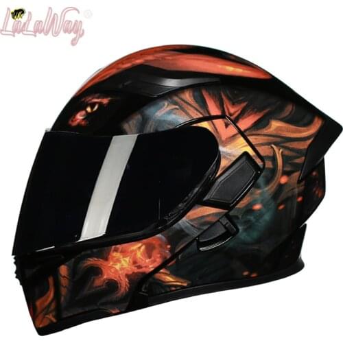 Full Face Motorcycle Helmet Motorbike Moped Street Bike Racing Crash Helmet, Men and Women