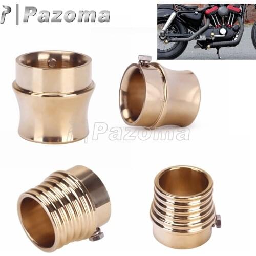 2.25" 2.5" Solid Brass Motorcycle Exhaust Muffler Tip Pipe Covers for Harley Triumph BSA Sportster Big Twin xs650 Chopper Bobber