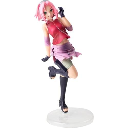 New Hot Toy 20cm Anime Naruto Shippuden Gals Haruno Sakura Cartoon Girls Doll PVC Figure Toys For Kids Gift