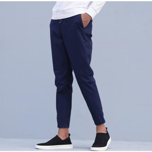 2018 Autumn Suehaiwes brand casual pants men solid black elastic waist pants male fashion trousers mens broek pantaloni