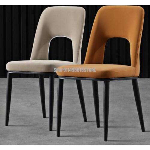 Nordic Style Dining Chair Simple Home Backrest Stool Makeup Desk Chair Hotel Modern Light Luxury Iron Dining Table Chair