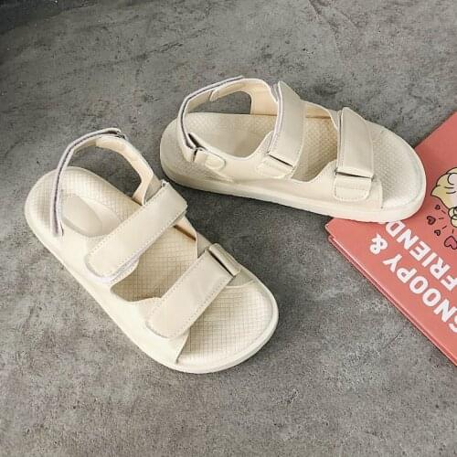 Sandals Shoes Women Flat Platform Low Heel Sandals Square Toe Shoes Flat Ladies Footwear Summer Beige Black Fashion Shoes