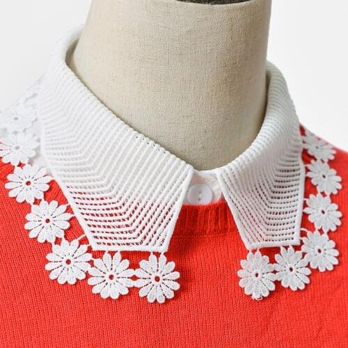 Chiffon Shirt Fake Collars for Women Detachable Collar Lapel Blouse Top Girls Sweater Dress False Collar Neckwear Faux Col Tie