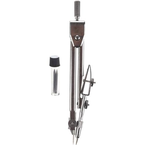 School Stationery Drawing Tool Silver Tone Metal Drafting Compasses Set