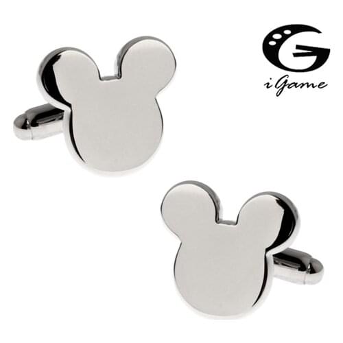 Cute Mickey Silver Colour Copper Mouse Style Cuff Links