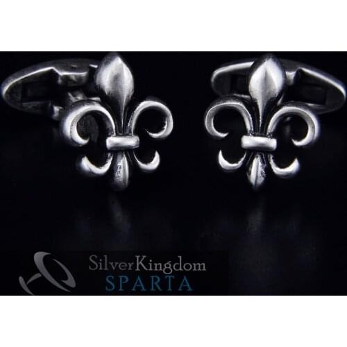SPARTA Antic Silver Plated 3D French Royal Emblem cufflinks mens Cuff Links + Free Shipping !!! metal buttons