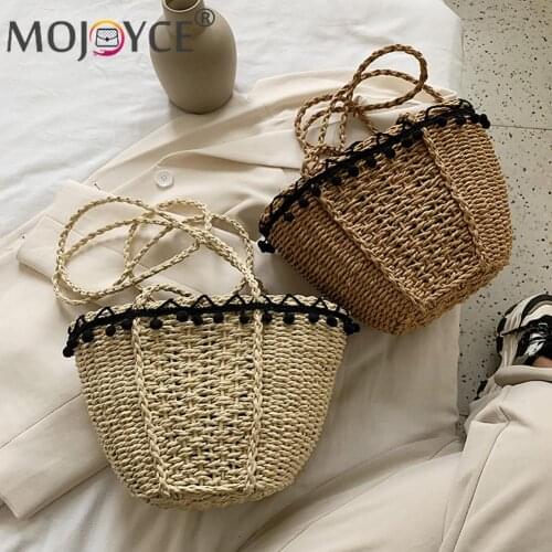Women Totes Bags Fashion Solid Ladies Totes Handbags Soft Straw Fashion Designed Girls Large Shoulder Crossbody Bags