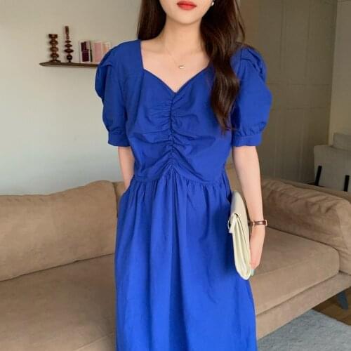 Womens Spring Summer Fashion Designer V Neck Brief Long Cotton Dress Female Chic Casual Loose Dress TB703