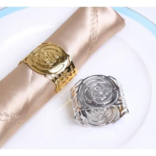 10pcs/lot Wedding restaurant napkin buckle rose flower napkin buckle napkin ring peony flower mouth cloth ring cloth ring