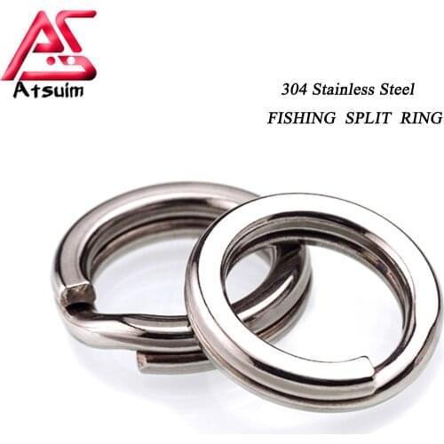 100pcs/lot 4.5-10MM Fishing Split Rings Tilting Head 304 Stainless Steel Double Loop Split Open Carp Tool Fishing Accessories