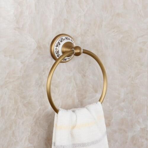 2015 Special Offer Limited Brass Fashion Bathroom Hardware Accessories Towel Ring Copper Antique Vintage Rack Circle