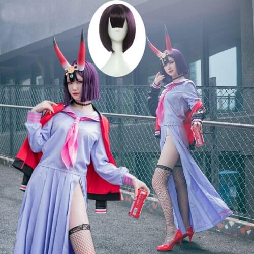 2019 Fate/Grand Order Assassin Shuten-douji Cos Woman JK Sexy Sailor Uniform Cosplay Costume Halloween Top+Skirt+Necklace+Sock