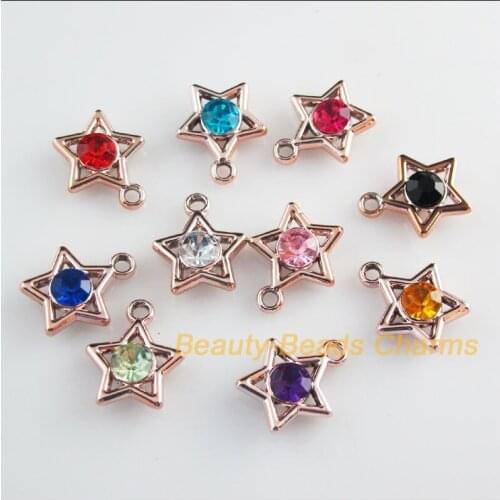 30 New Charms Mixed Acrylic UV Stars KC Gold Color Pendants 15x17mm