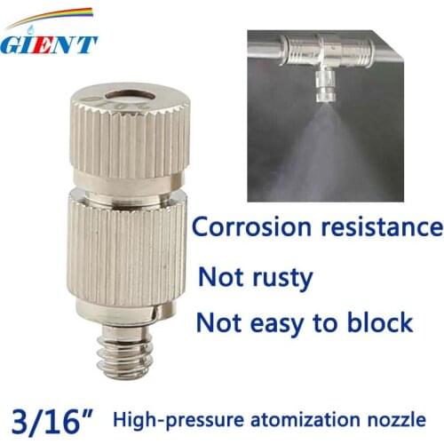 50 Pcs 3/16 High Pressure Atomizing Nozzle Dust Removal and Wet Artificial Fog Textile Factory Cooling Spray Nozzle