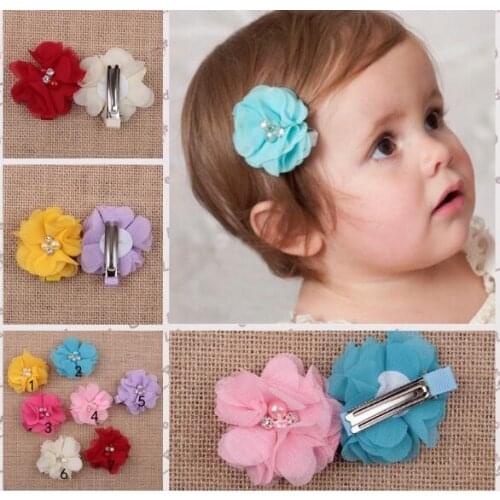 Hair Accessories Baby Peony Fabric Flower Hairpins Princess Silk Barrettes Ornaments Children Cute Hair Clips YH488