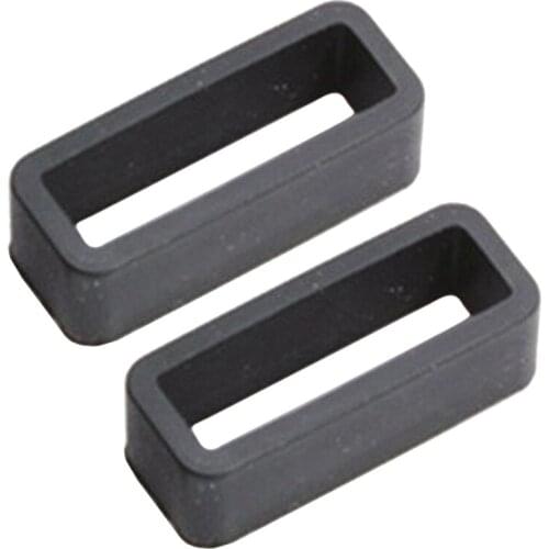 Black Watch Strap Retaining Hoop Loop Rubber Retainer Buckle Holder 22mm & 20mm