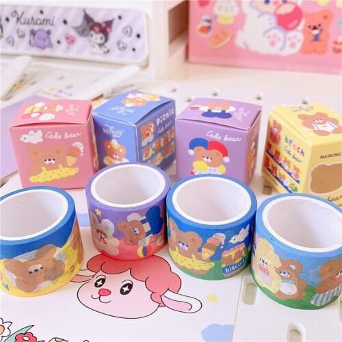 Cute Cartoon Bear Washi Tape butterfly Rabbit Stationery Decorative Adhesive Tape Scrapbooking Diary Stickers Label