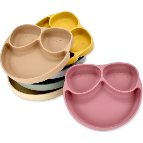 BPA FREE Baby Silicone Suction Plate Kid Tableware Silicone Food Grade Plates Easy To Clean Washing Up Spoons Dinnerware Se't