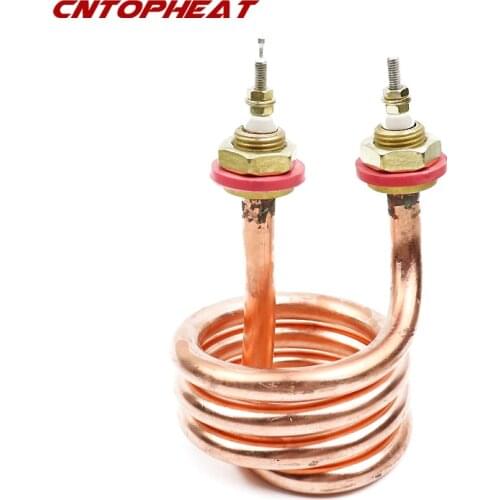 220v 2500W Electric Copper Brass Heating Element Spiral Heat Tube Immersion Water Heater Element for Distillation