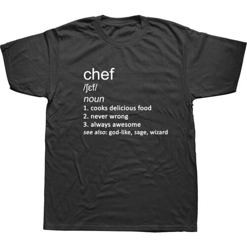 Chef Joke Definition T Shirts Funny Graphic Fashion New Cotton Short Sleeve Cooking Restaurant Food Job O-Neck Harajuku T-shirt