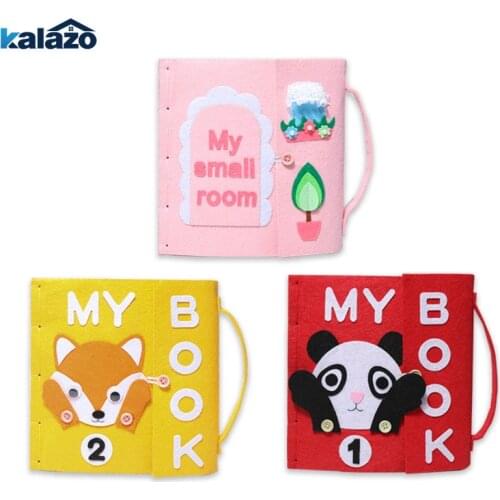 1pc cute cartoon animal pattern Handmade Felt Quiet Books Baby Early Cognitive Kid Felt DIY Package children toys gift