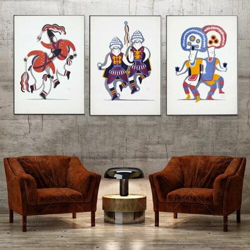 Mid Century Modern Art Print Ensemble de 3 * Carlos Merida Painting Print * Etnich Wall Art * Latin American Art Print * Danseur