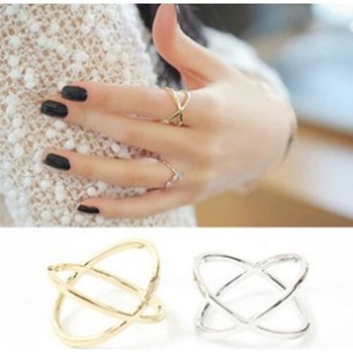 Hot fashion of the new X thermal model of finger for women surrounding three-dimensional hollow ring cross free shipping