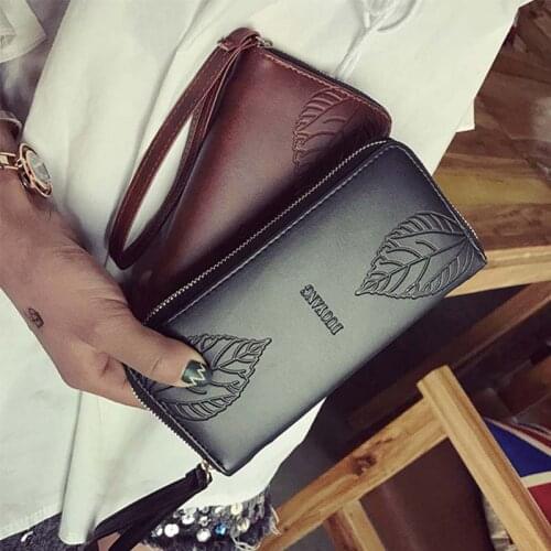 Fashion Women Purse Clutch PU Leather Wallet Long Cards Holder Phone Zip Handbag Wallets FA$B Women bag