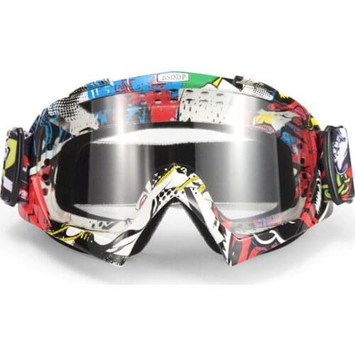 BSDDP Motorcycle Goggles Ski Glasses Motocross Goggles Eyewear Snowboard Glasses Moto Motorbike Dirt Bike Colorful Lens
