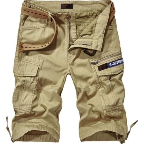 Mens Outdoor Cotton Multi-Pocket Summer Fashion Shorts 3/4 Combat Fishing Freight Shorts