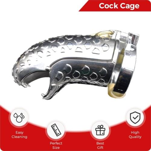 BDSM SNAKE Stainless Steel Male Chastity Cage Cock Cage Penis Ring Sex Toys for Men Adult Game Bondage Fetish Chastity Device