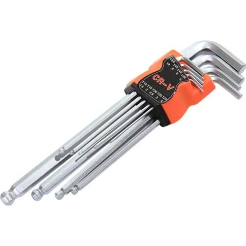 Keys Set 9Pcs/set Hexagon Allen Wrench Cycling Repair Tool Kit Dropship spanner Suit Ball head, flat head Torx Allen wrench