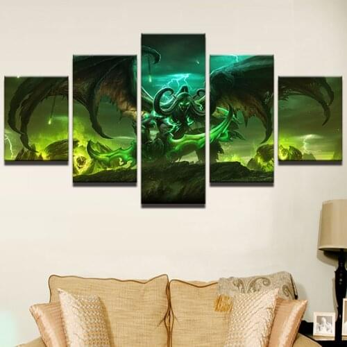 Wall Art Canvas 5 Piece Prints Game Pictures Character Posters Home Decorative Framed Modern Living Room Decoration Paintings