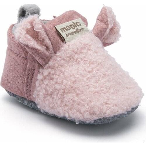 2019 New Baby Girl Shoes Winter Warm Cute Cartoon Ear Newborn Toddler Boy Shoes Soft Sole Infant First Walkers Crib Shoes 0-18M