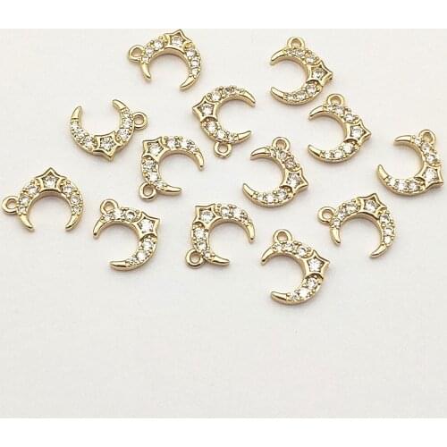 New Arrival! 12x10mm 50pcs Cubic Zirconia Copper Charm for Handmade Necklace Earring DIY Parts,Jewelry Findings & Components