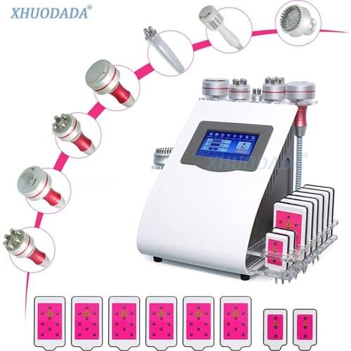 New product 9 in 1 40K ultrasonic cavitation vacuum radio frequency laser fat laser weight loss machine home body shaping