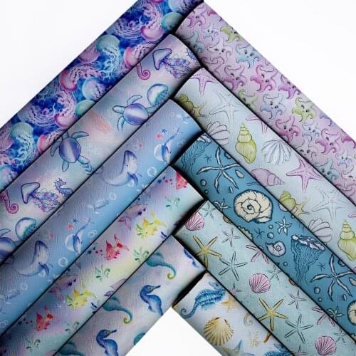 Snythetic Leather Sheets Printed Faux Leather Fabric for DIY Hair Bow Material L19173