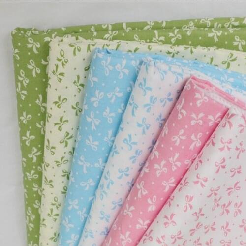 Cartoon Bow Printed Cotton Twill Fabric By Meters Pure Cotton Twill Fabric for DIY Sewing Patchwork Cloth Blanket for Baby Child