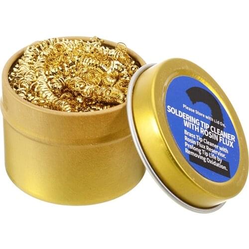 Welding Cleaning Ball Solder Welding Soldering Iron Tip Cleaner Brass Wire Ball With Rosin Flux For Soldering Repair Tool