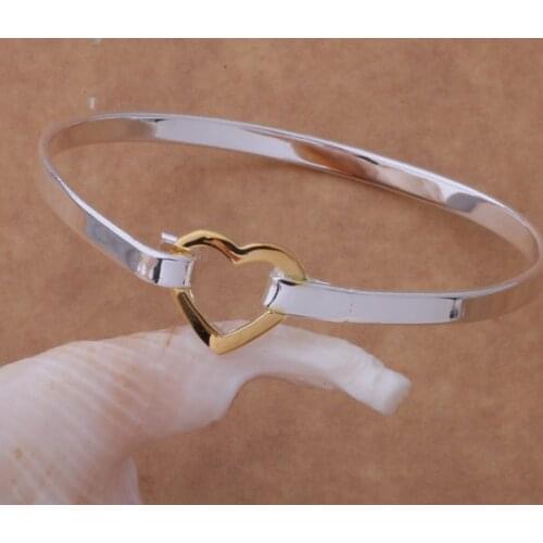 SZ-AB024 Hot Silver Color Gift Women Lady Nice High Quality Fashion Jewelry Heart Shackle /aezaiwga Breakila