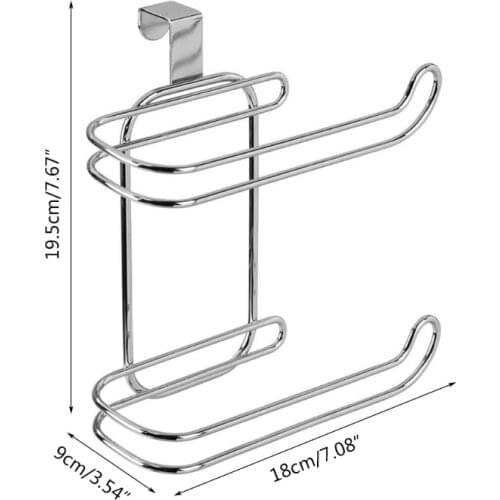 Hold 2 Rolls Metal Compact Hanging Over The Tank Toilet Tissue Paper Roll Holder E5BE