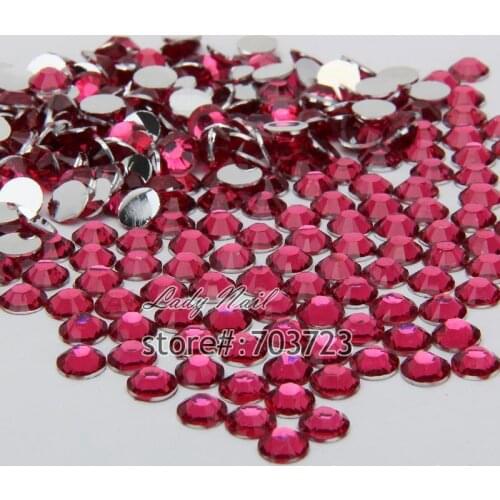 1000pcs 3D Nail Art Tips SS6 2mm Resin Flat back Rhinestone Beads not hotfix for DIY Nails Art Phone Case Dark Rose N13