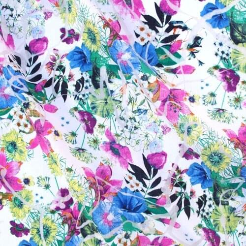 140cmx50cm Soft Cotton Woven Fabric for Shirts, skirts, slacks - Flowers and leaves