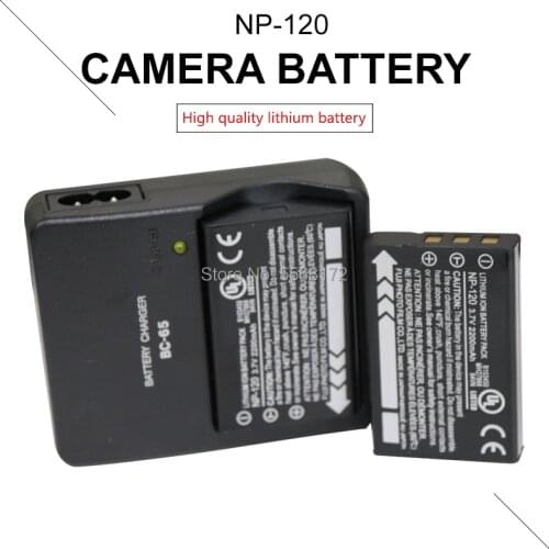2PCS 2200mAh NP-120 NP 120 Camera Battery for Fujifilm NP120 Pentax DL17 Kyocera-Contax BP1500 +1PCS BC-65 charger