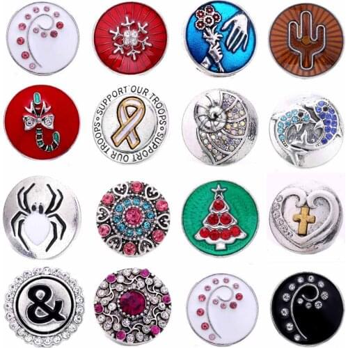 5pcs/lot New Christmas 18mm Snap Jewelry Crutch Cross Cheer 18mm Snap Buttons Fit Snap Button Bracelet Necklace