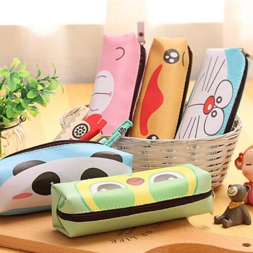 5 Colors Cartoon Animal Duck Panda Owl Cat Bear PU Pencil Case Pen Box Pencil Bag Kids Gift Storage Stationery School Supply