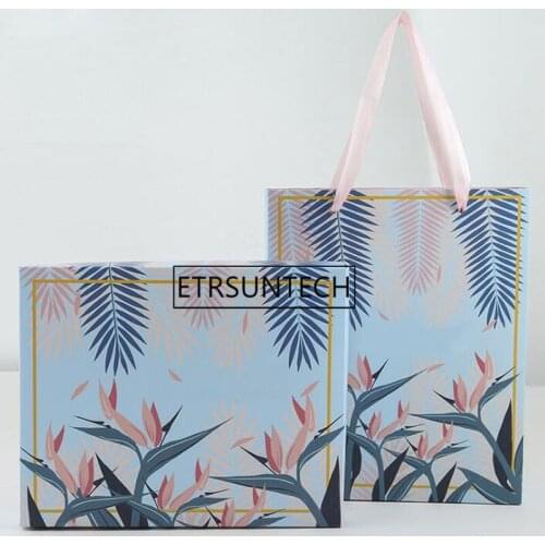 50pcs flower design large gift packaging box carton paper gift paper box with lid cardboard box for socks/underwear/towel