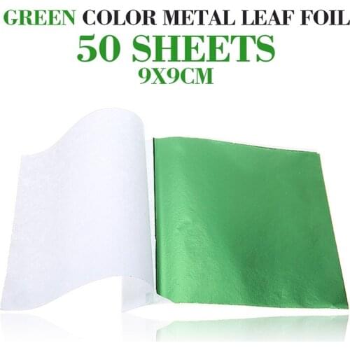 50Pcs/Set Imitation Gold Sliver Foil 9cm*9cm Wrapper Cosmetics Furniture Surface Decoration Gilding Paper Craft Accessories